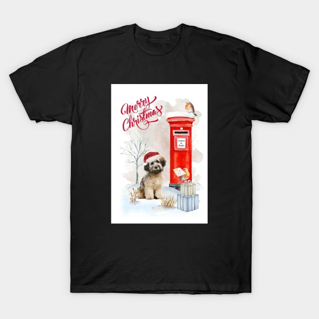 Cute Havanese Merry Christmas Santa Dog T-Shirt by Puppy Eyes